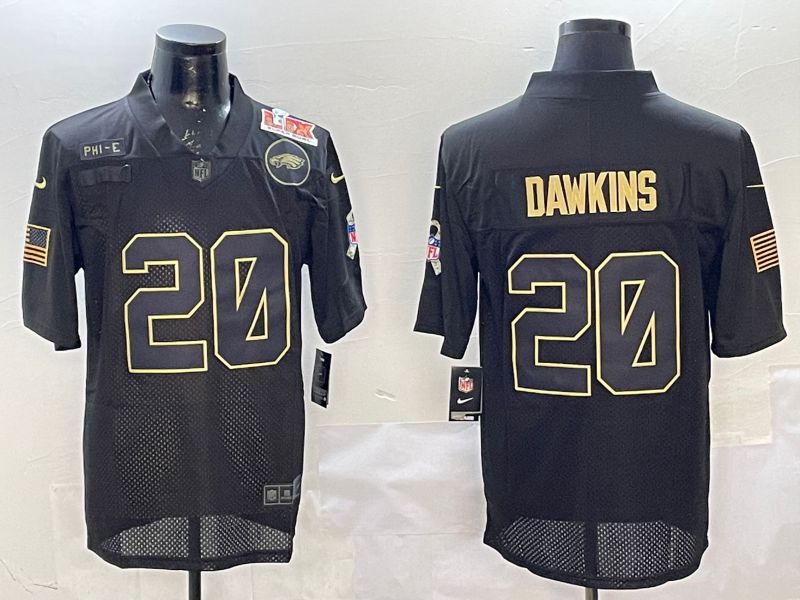 Men Philadelphia Eagles 20 Dawkins Black 2025 Nike Salute to Service Limited NFL Jersey style 2